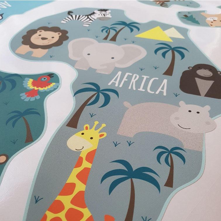 Children's Personalised Map of The World Wall Sticker