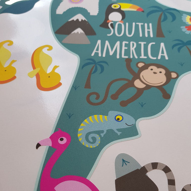 Children's Personalised Map of The World Wall Sticker