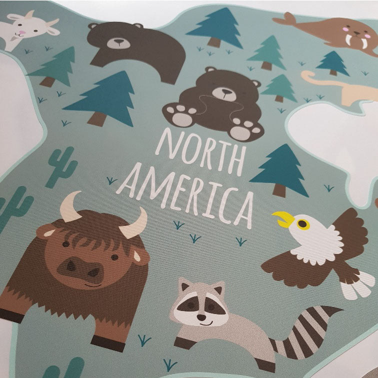Children's Personalised Map of The World Wall Sticker