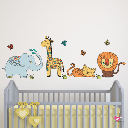 Doodle Jungle Nursery Wall Stickers