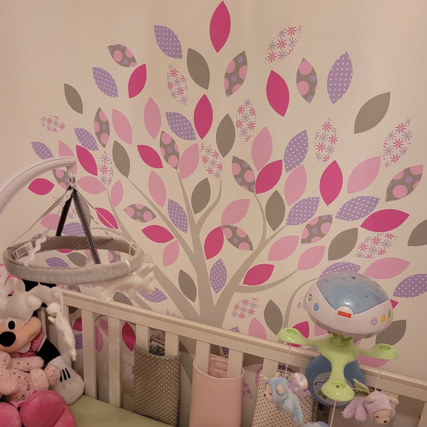 Woodland Rabbits Purple, Pink and Grey Nursery Wall Decals