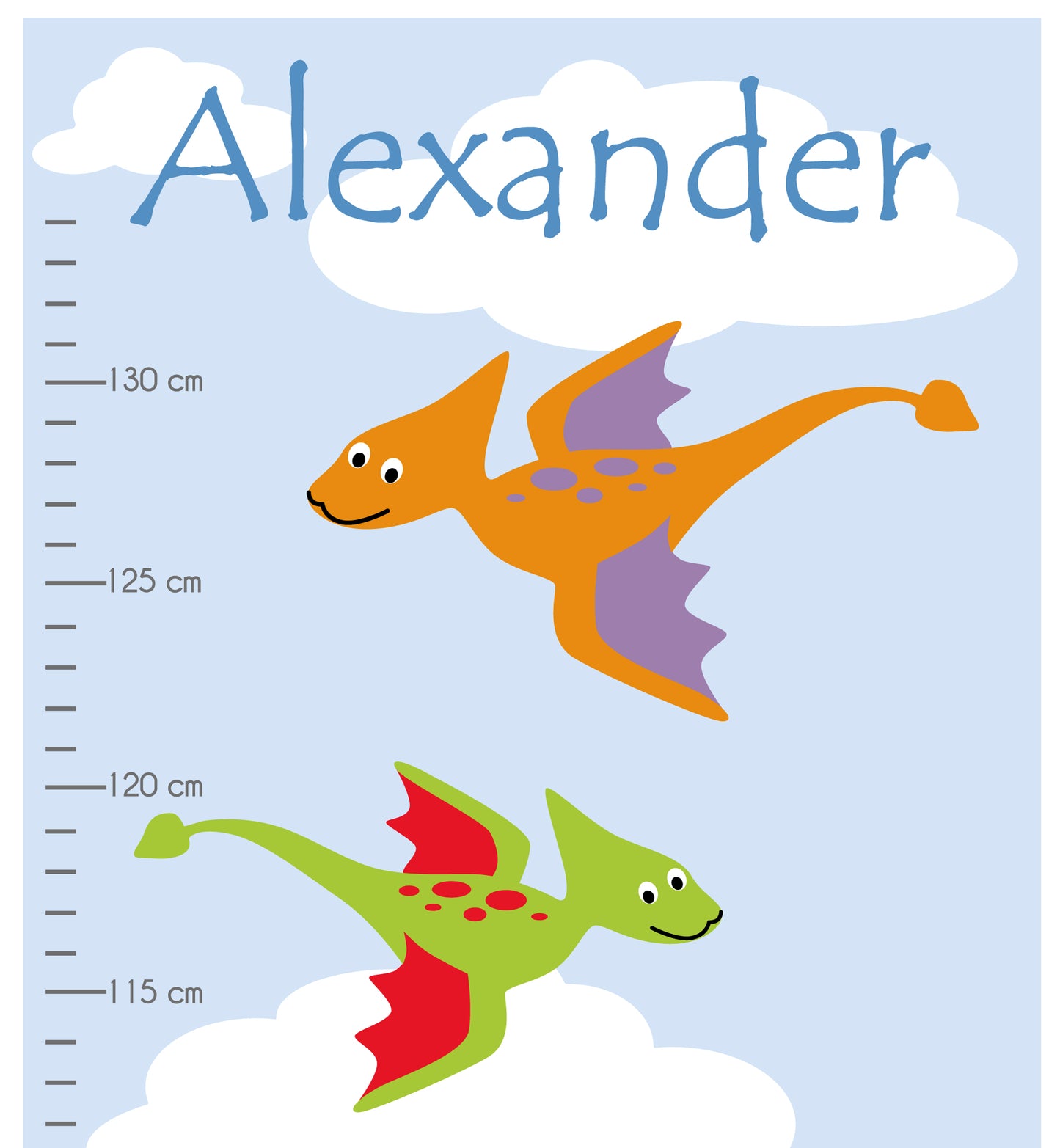 Dinosaur Growth Chart Wall Sticker