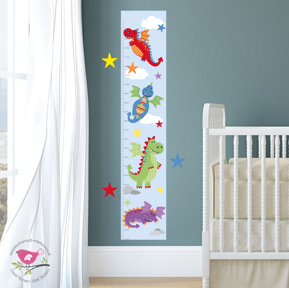Kids Dragon Growth Chart Wall Stickers