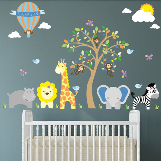 Personalised Jungle Nursery Wall Stickers