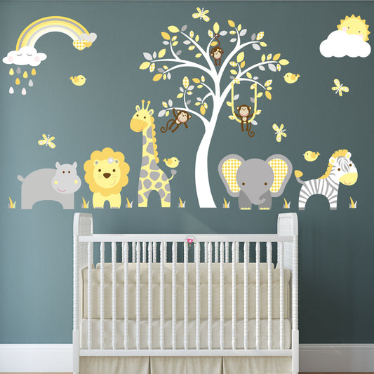 Jungle Wall Stickers, Rainbow and Sunshine