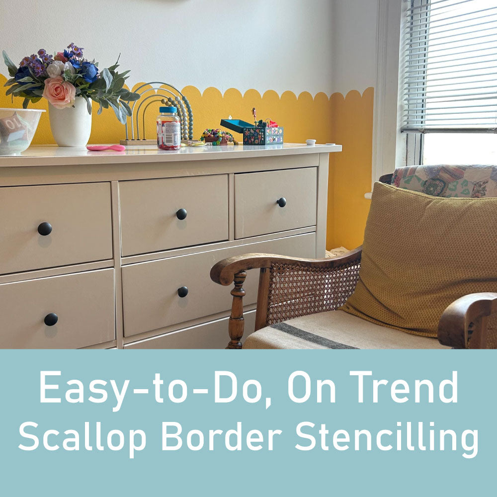 Large Scallop Wall Stencil for Painting Borders