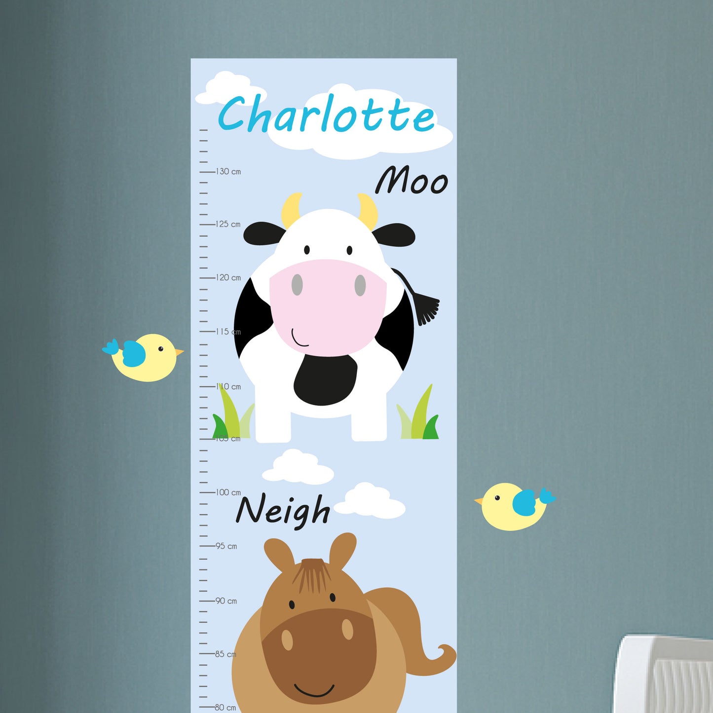 Farm Animal Kids Growth Chart Wall Sticker