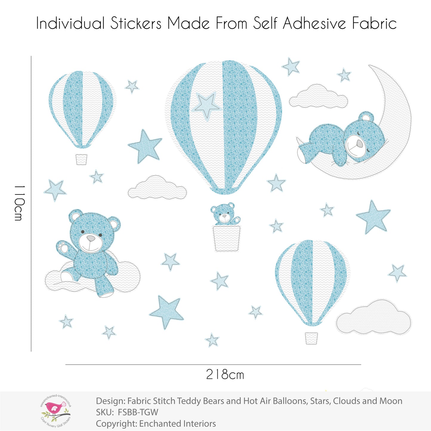 Teddy Bears & Balloons Wall Stickers