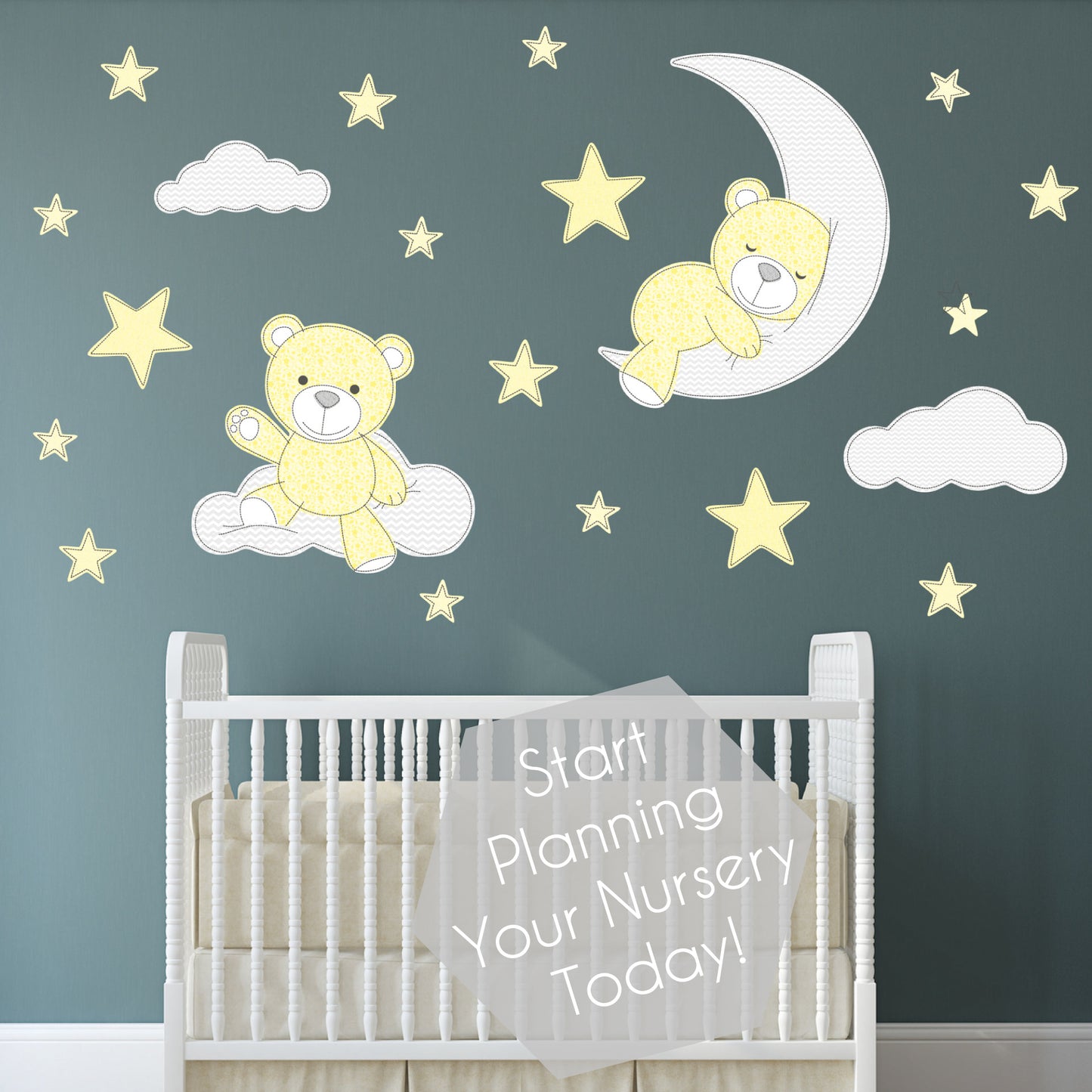 Teddy Bear Wall Stickers Yellow