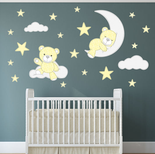 Teddy Bear Wall Stickers Yellow