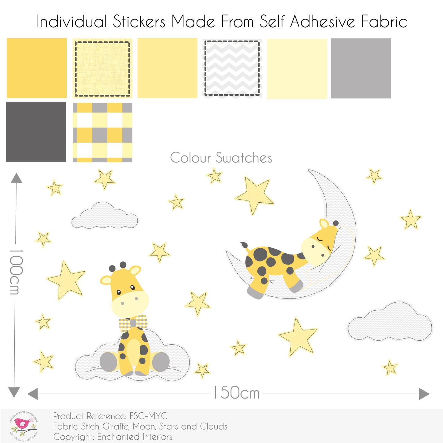 Giraffe and Moon Wall Stickers