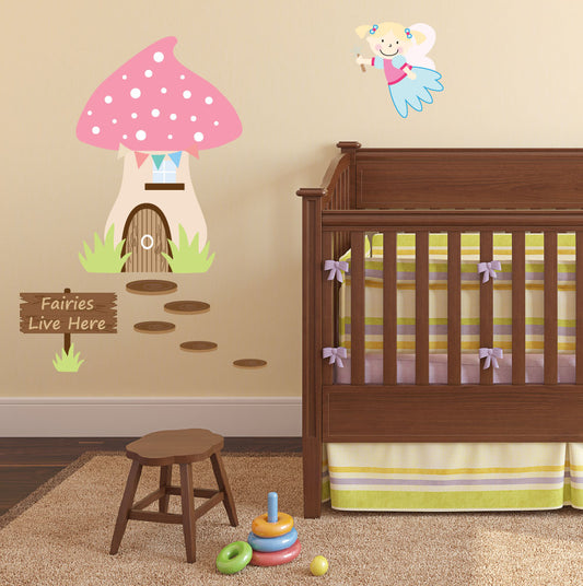 Fairy Mushroom Nursery Wall Stickers