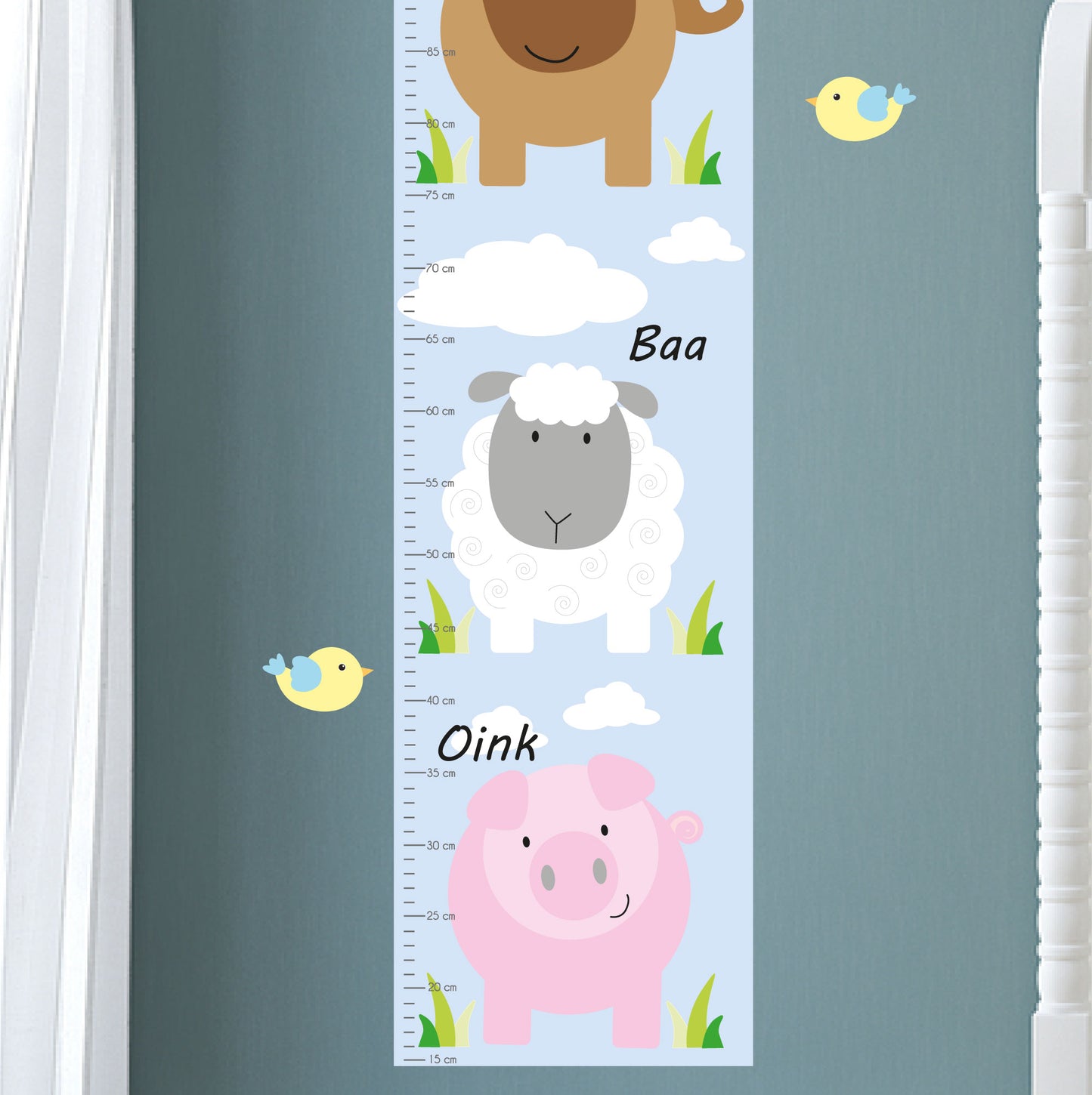 Farm Animal Kids Growth Chart Wall Sticker