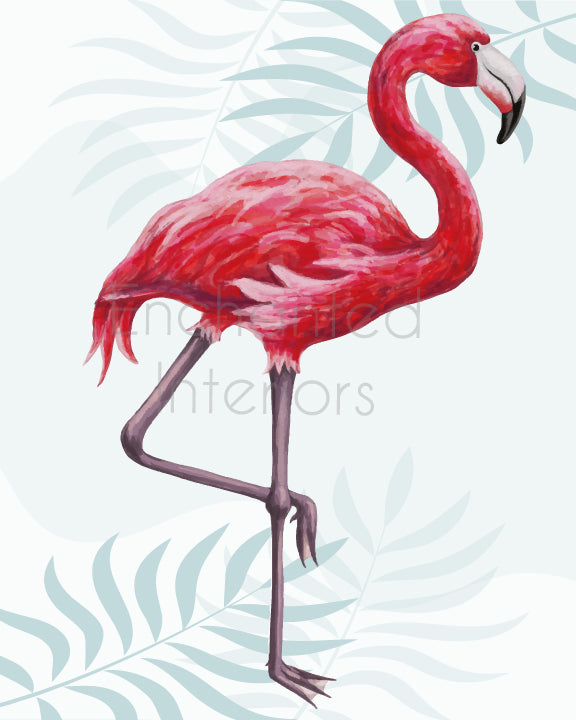 Flamingo Safari Animal Nursery Wall Print
