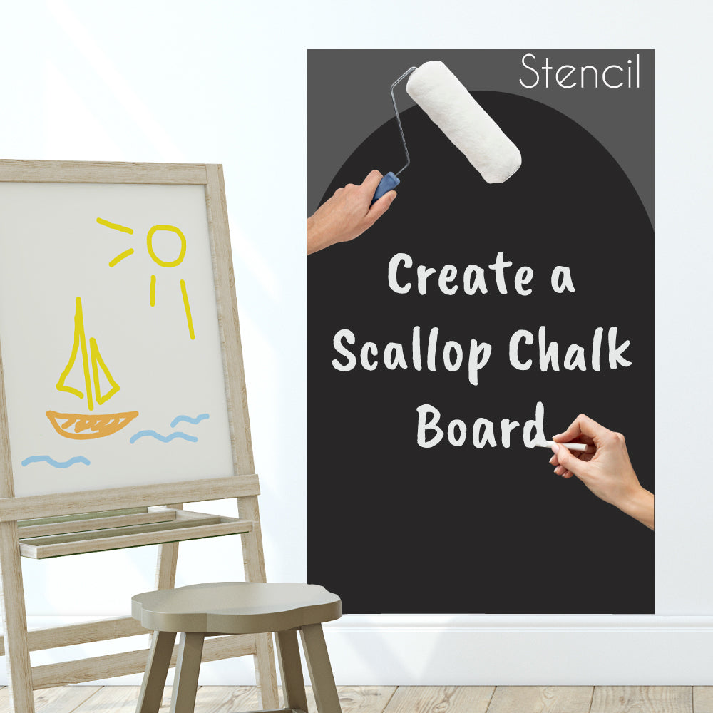 Giant Scallop Arch Stencil, Boho Nursery Wall Decor