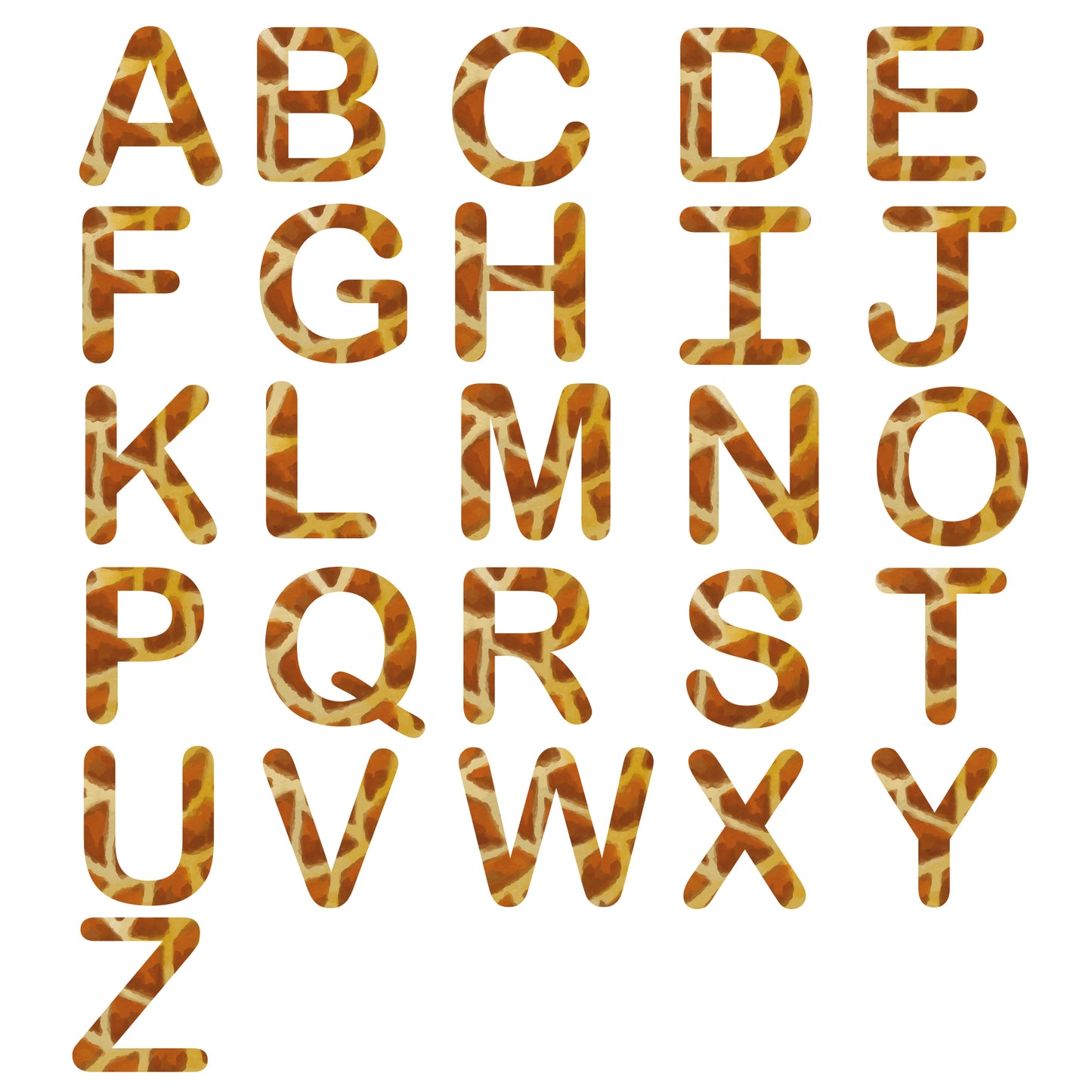 Large Letter Wall Stickers - Giraffe