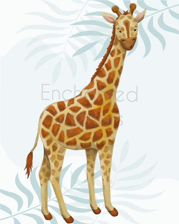 Giraffe Safari Animal Nursery Print