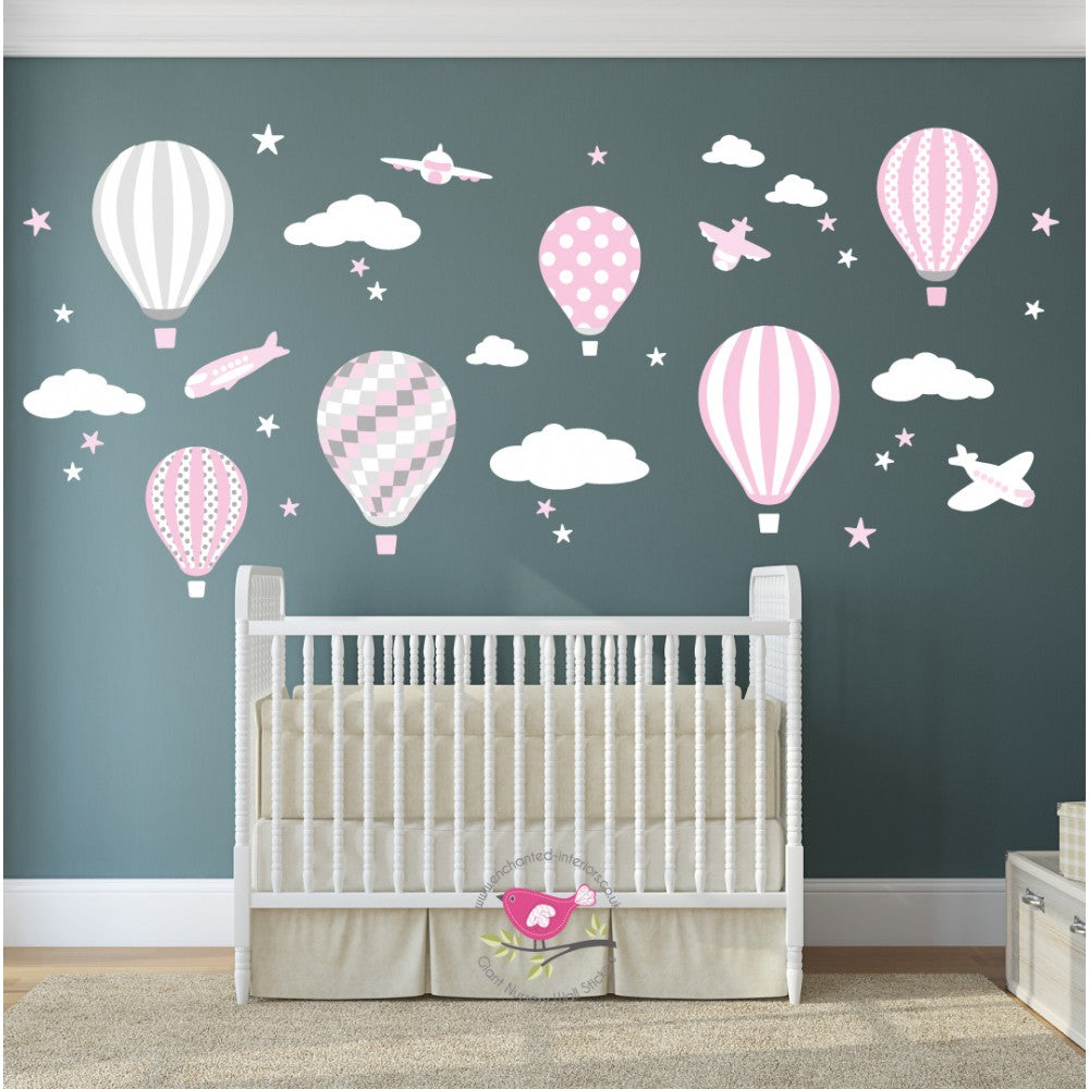 Hot Air Balloon & Jets Nursery Wall Sticker