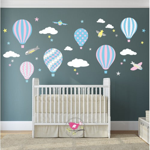Hot Air Balloon & Jets Nursery Wall Sticker