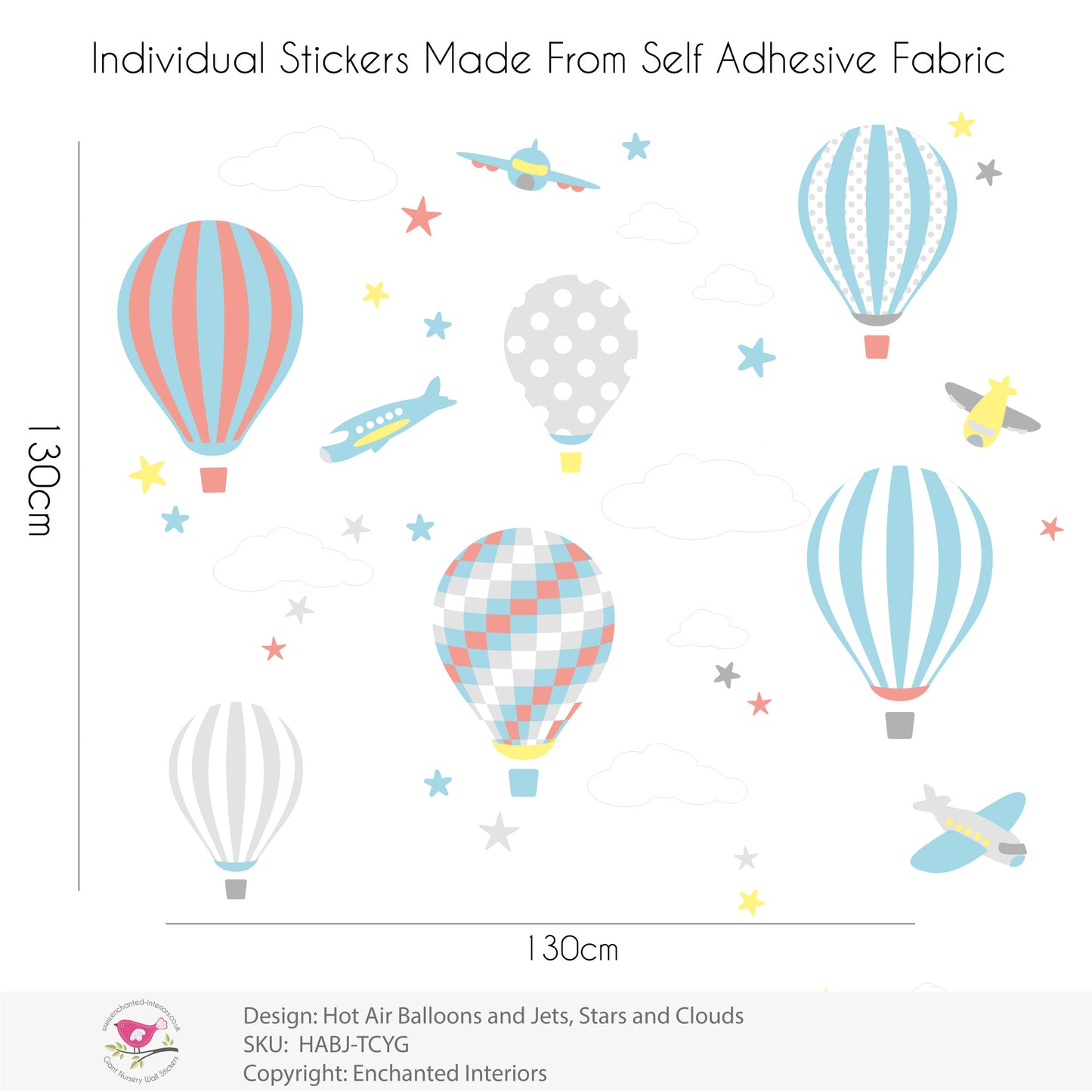 Hot Air Balloon & Jets Nursery Wall Sticker