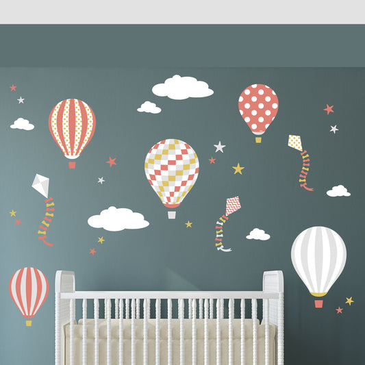 Hot Air Balloons and Kites Nursery Wall Stickers