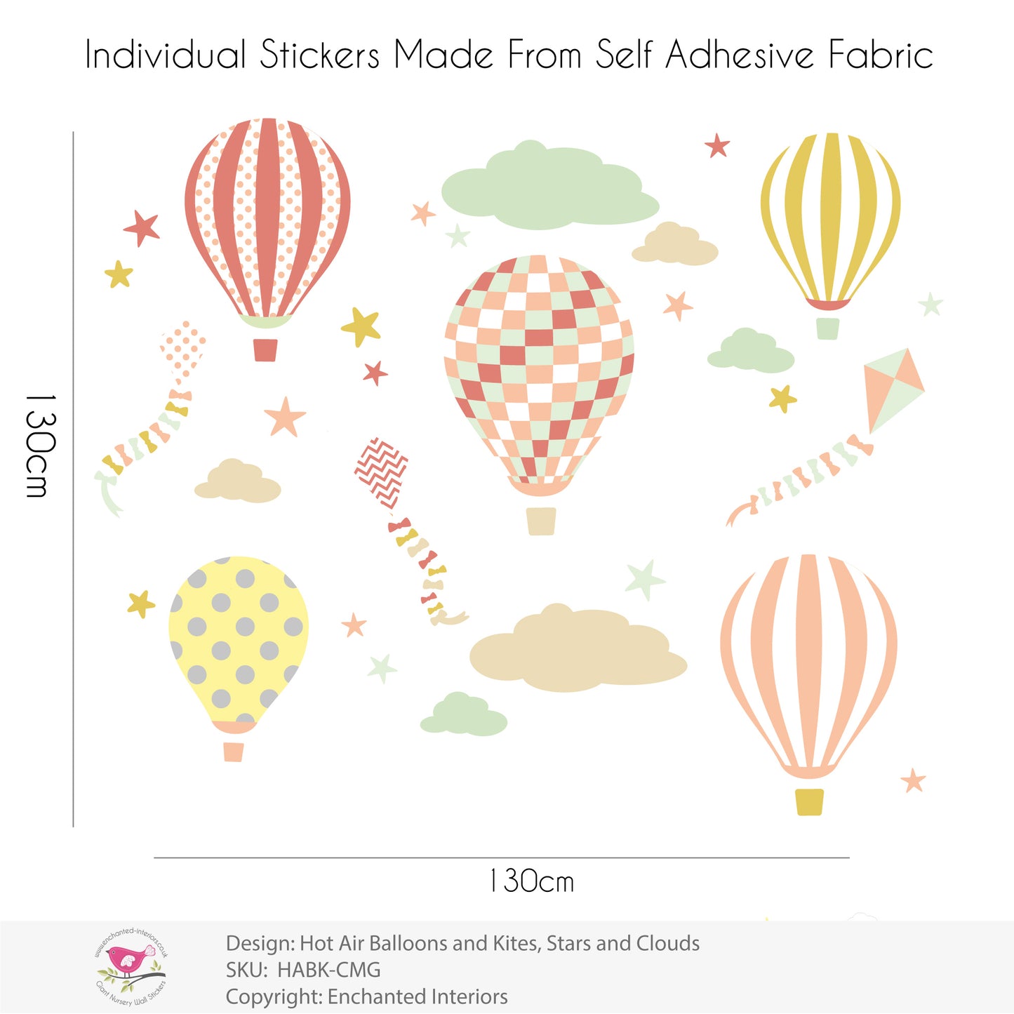 Balloons and Kites Wall Stickers Unisex Nursery