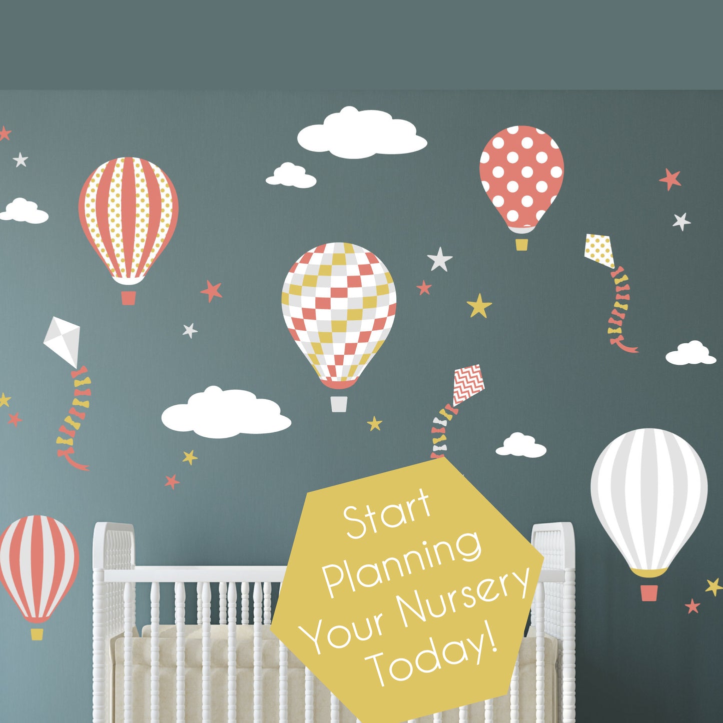 Hot Air Balloons and Kites Nursery Wall Stickers