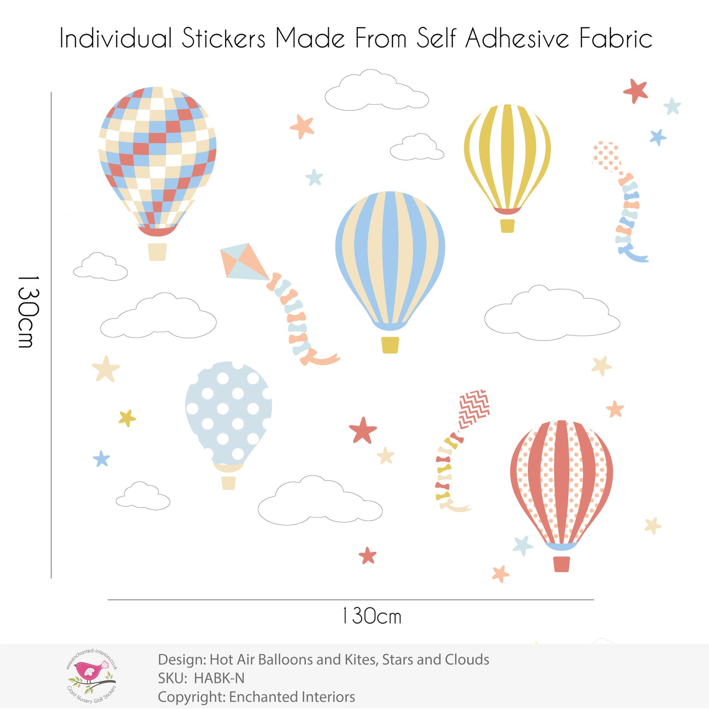Hot Air Balloons and Kites Nursery Wall Stickers