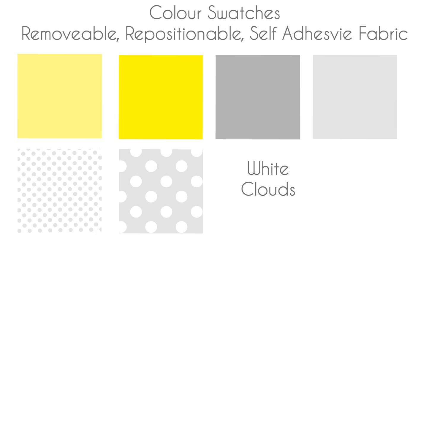 Balloons & Clouds Nursery Wall Stickers Yellow & Grey