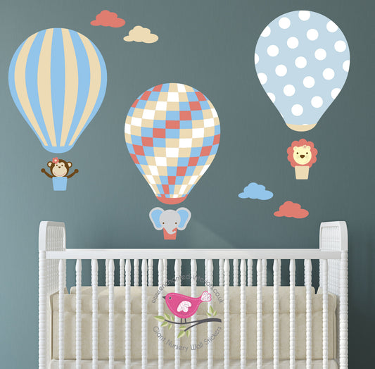 Jungle Hot Air Balloon Wall Stickers