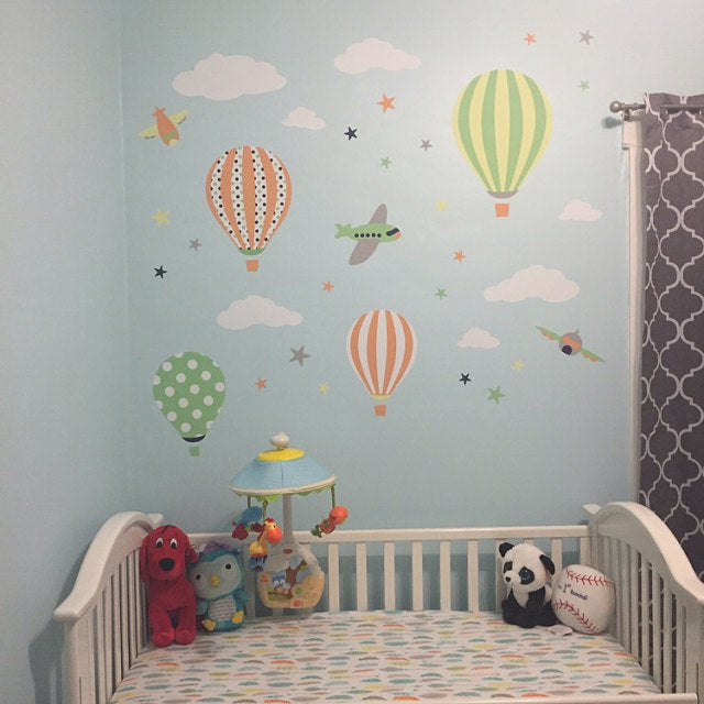 Hot Air Balloon & Planes Nursery Wall Stickers