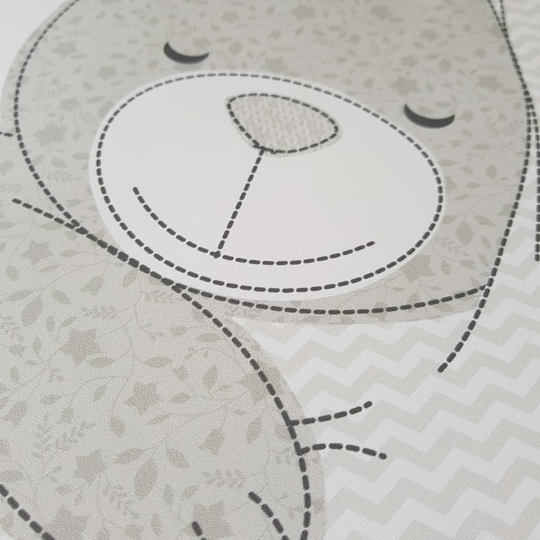 Teddy Bear Wall Stickers Grey