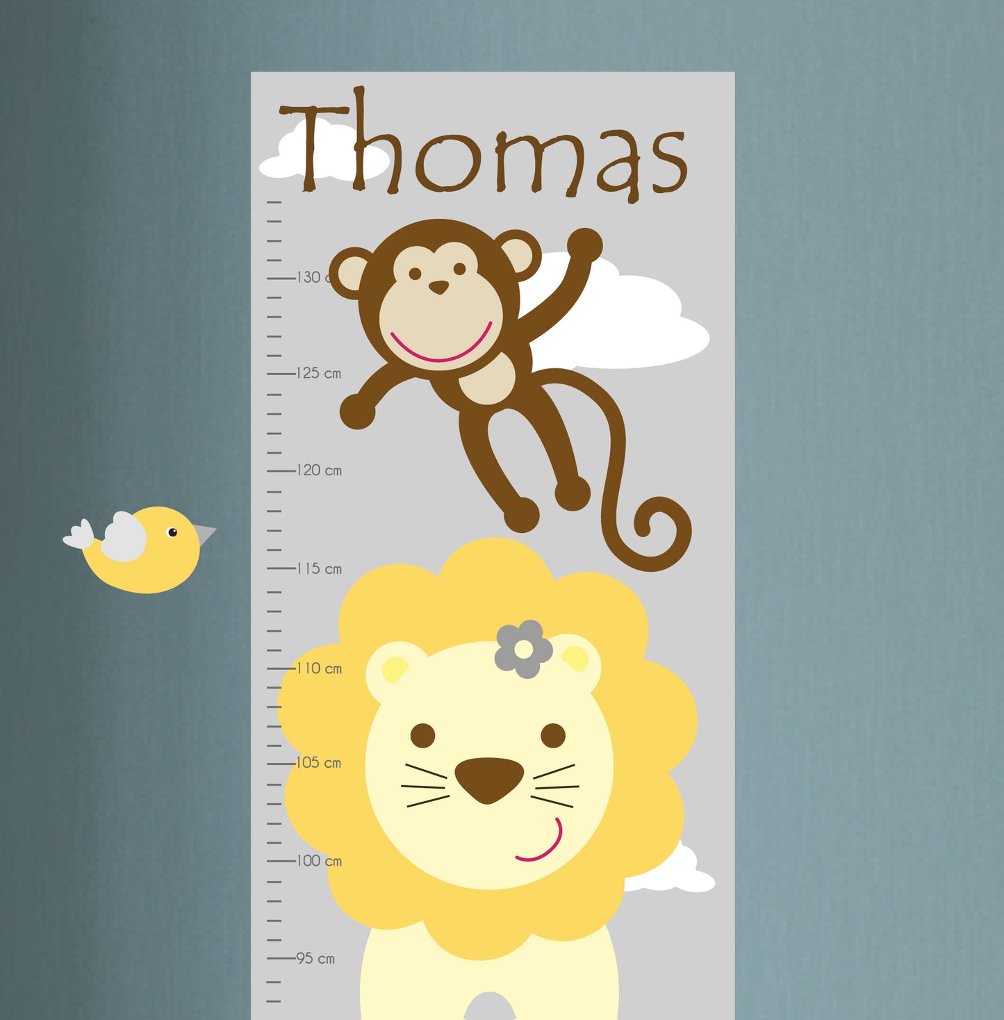 Jungle Animal Kids Height Chart
