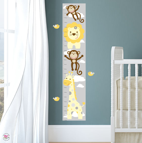 Jungle Animal Kids Height Chart