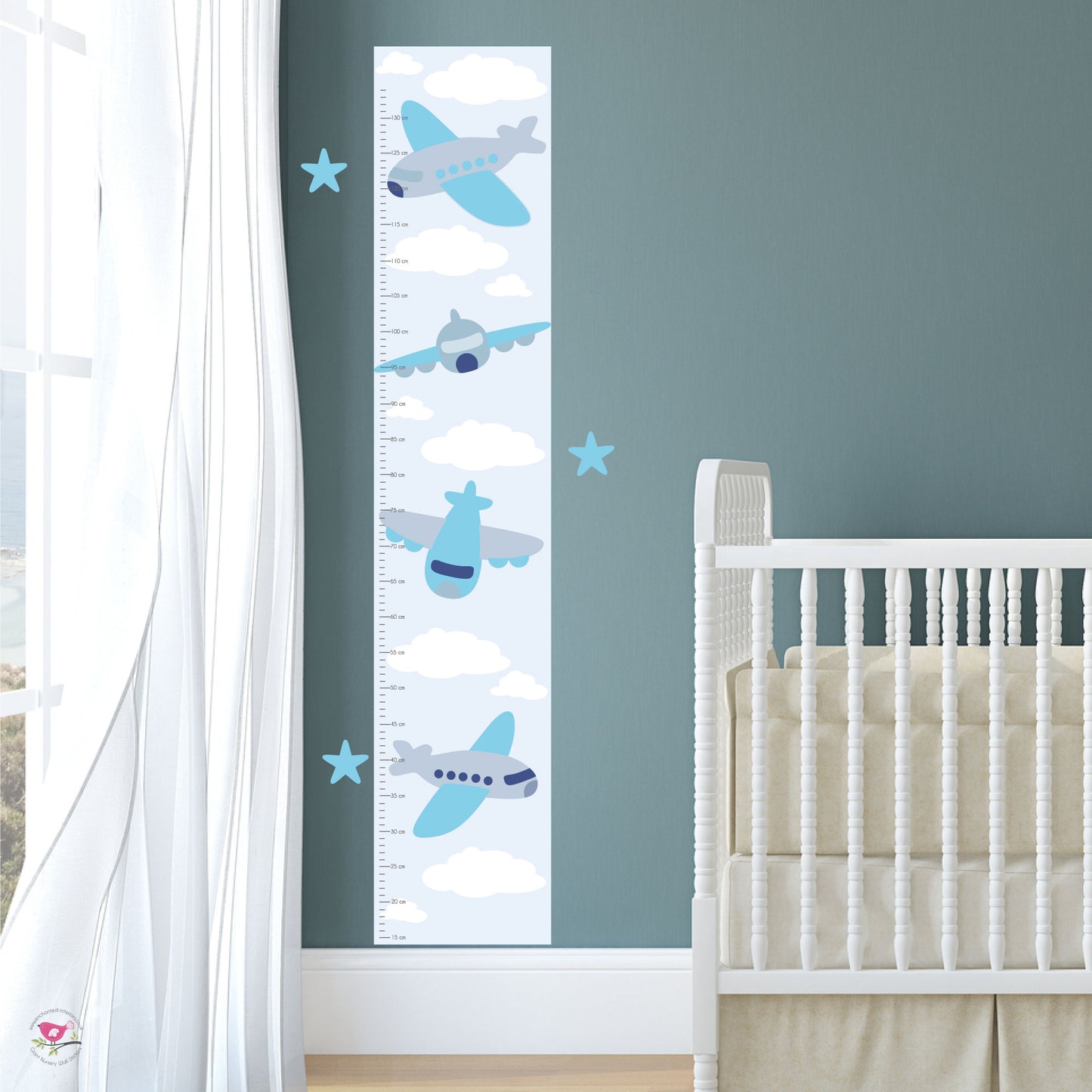 Boys Aeroplane Growth Chart Wall Sticker