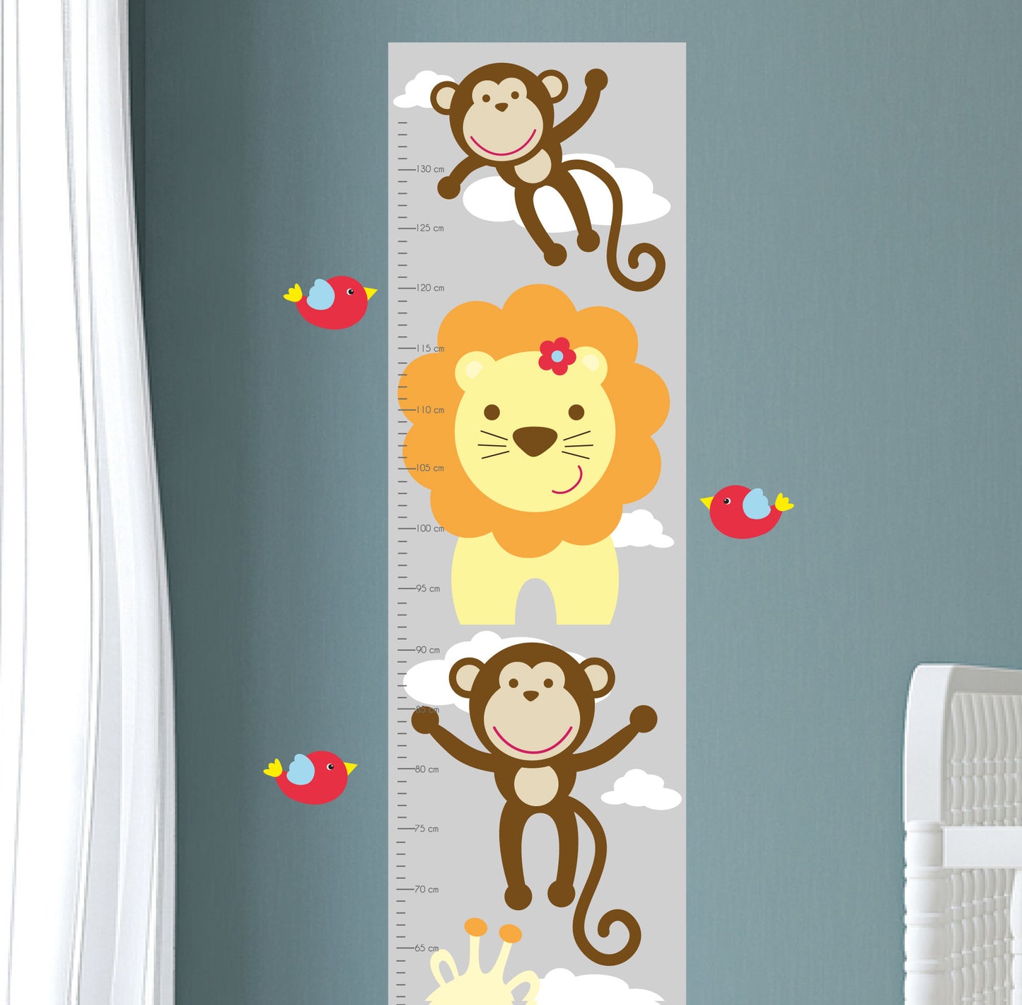 Jungle Animal Child's Height Chart