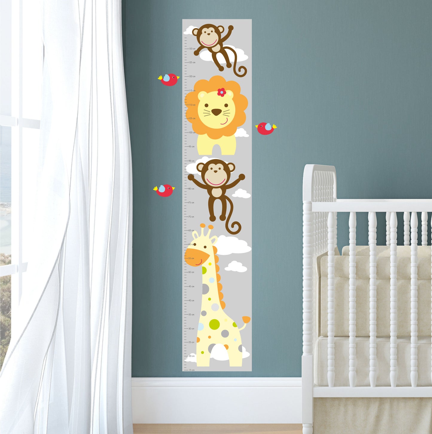 Jungle Animal Child's Height Chart