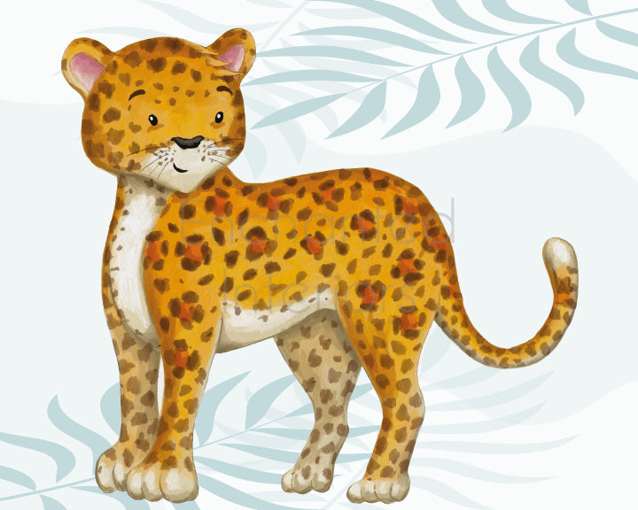 Leopard Safari Animal Nursery Print