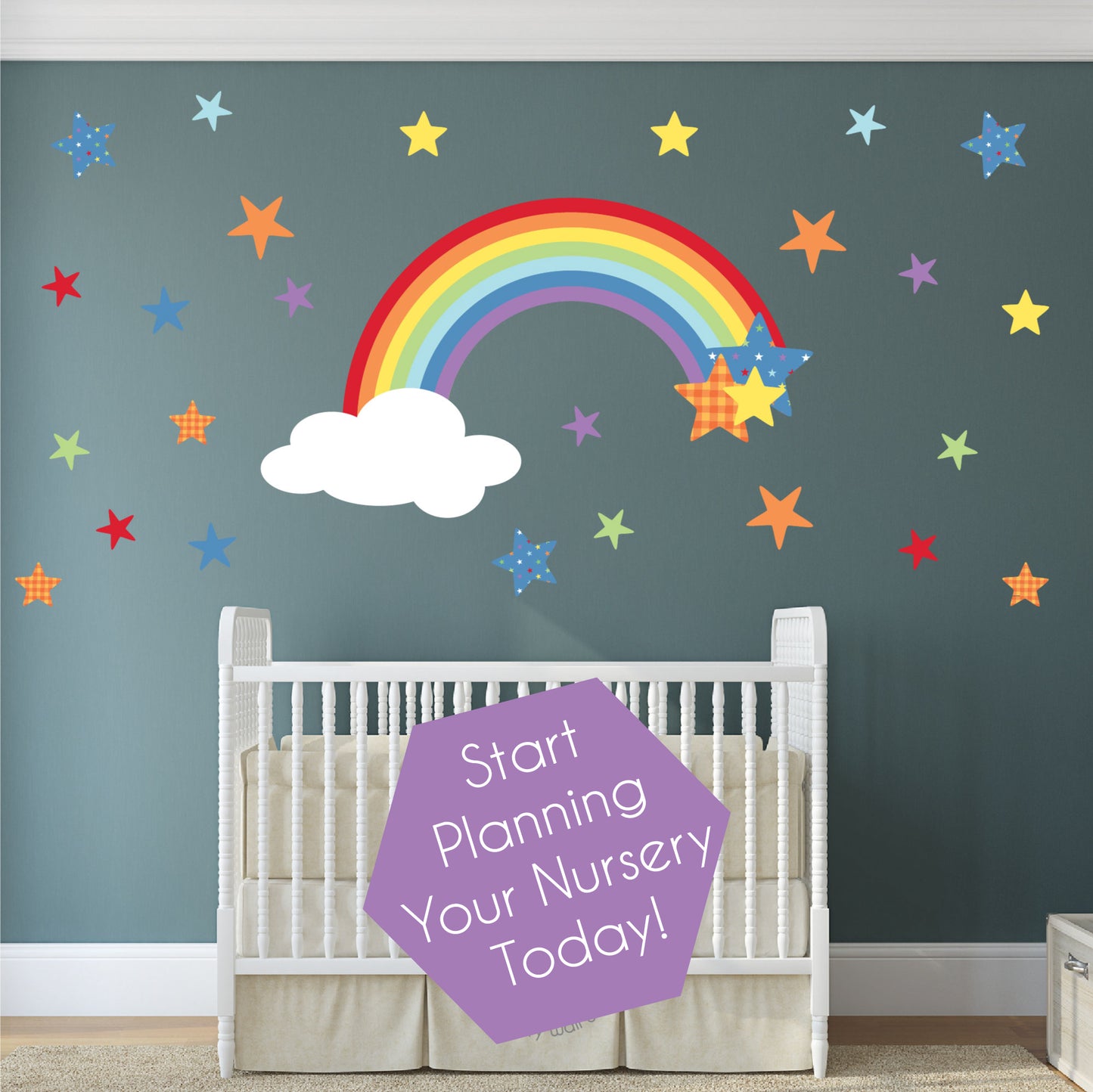 Rainbow Wall Stickers for Babys Nursery