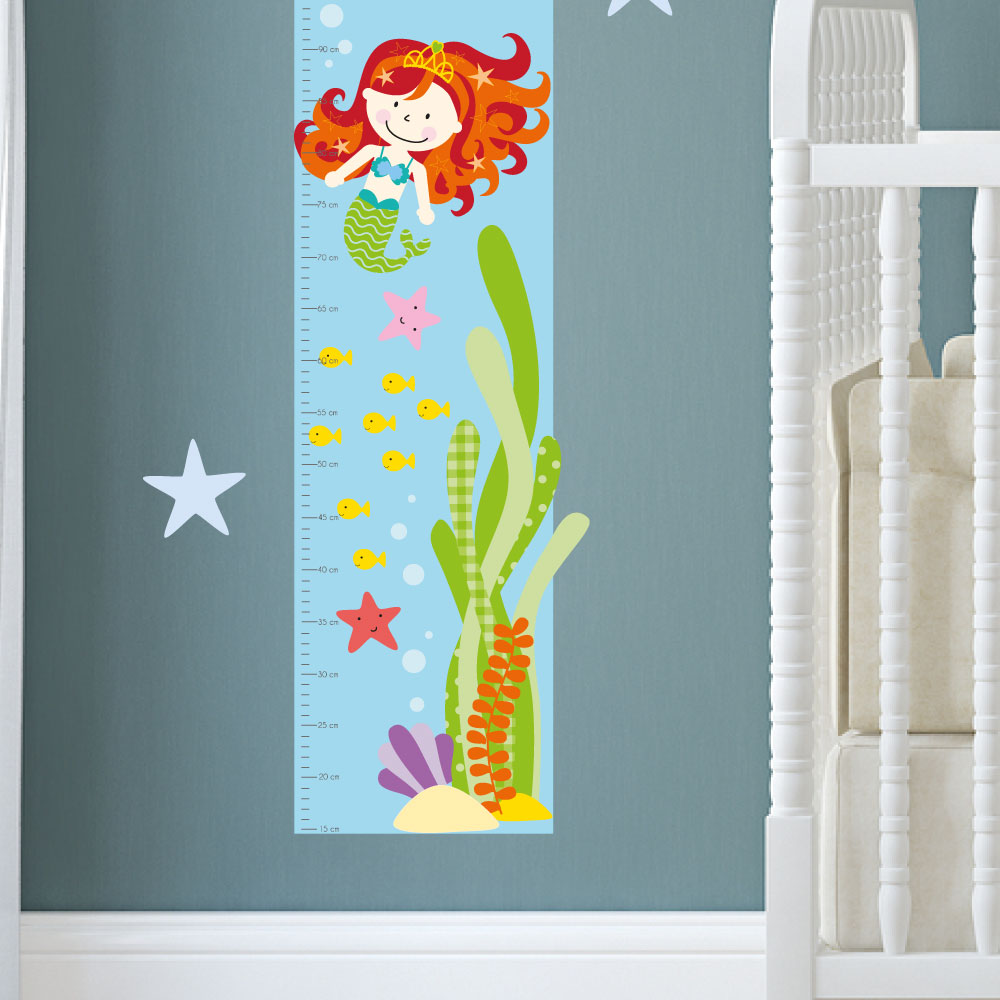 Mermaid Growth Chart Nursery Wall Sticker