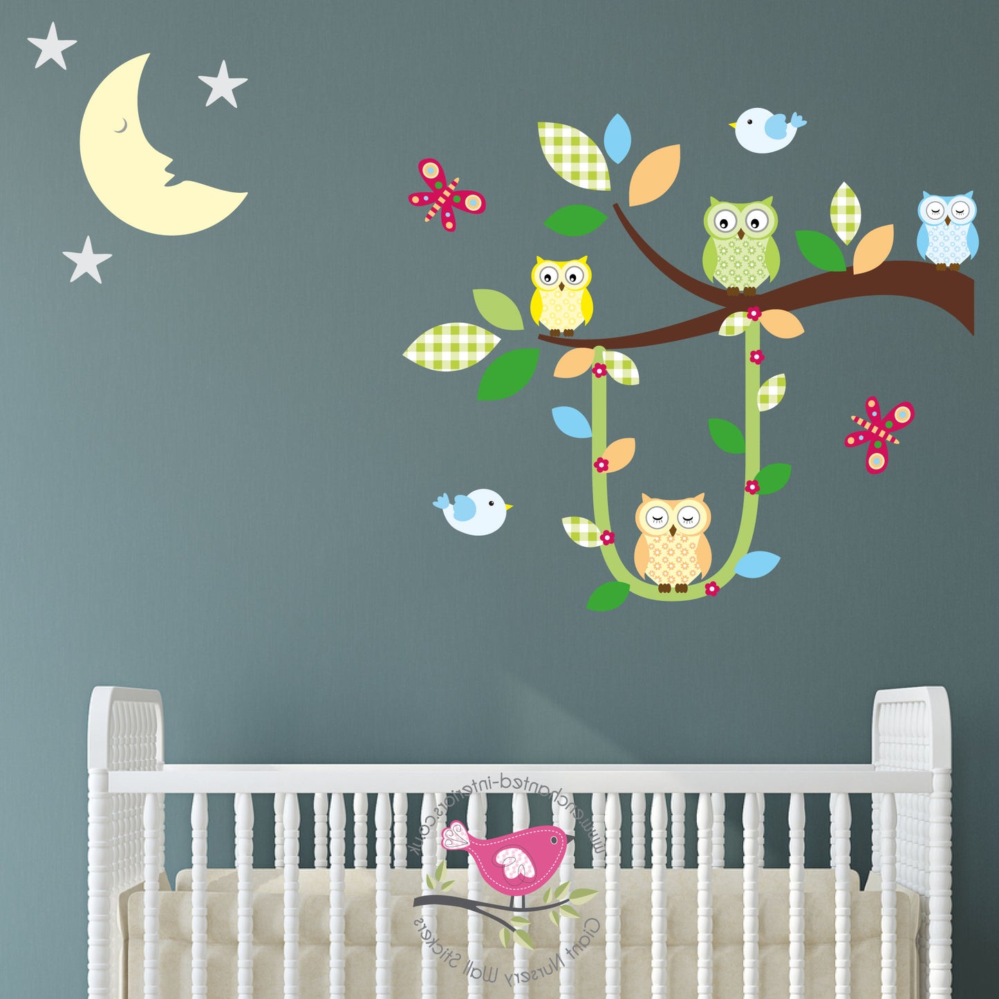 Swinging Owl Branch Gender Neutral Decals