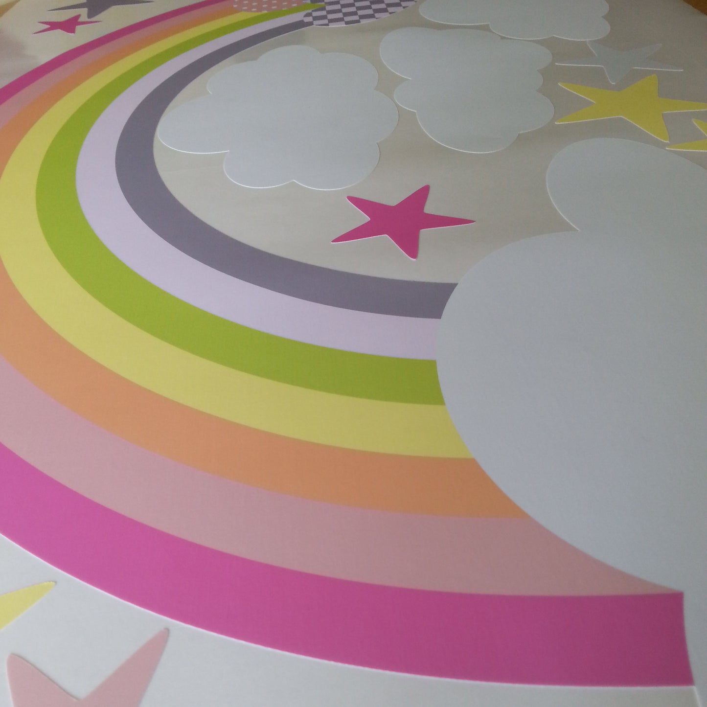 Unicorn Rainbow Hearts & Stars Nursery Wall Sticker