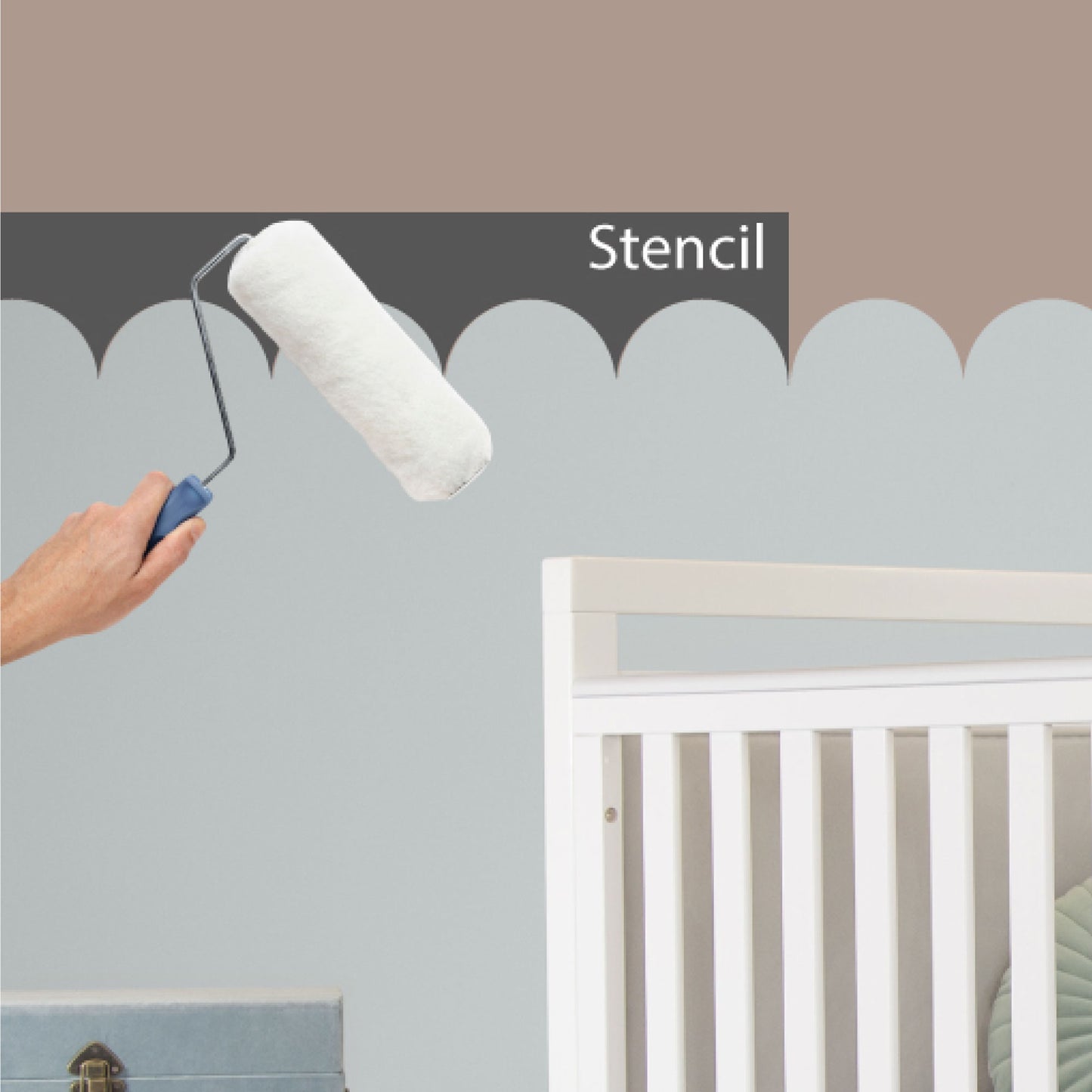 Large Scallop Wall Stencil for Painting Borders