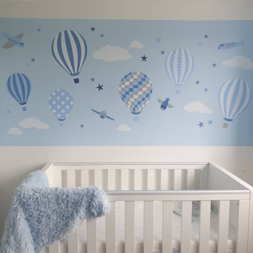 Hot Air Balloon Wall Stickers Baby Boys Nursery
