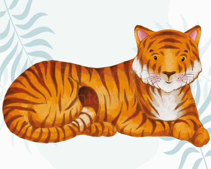 Tiger Safari Animal Nursery Print