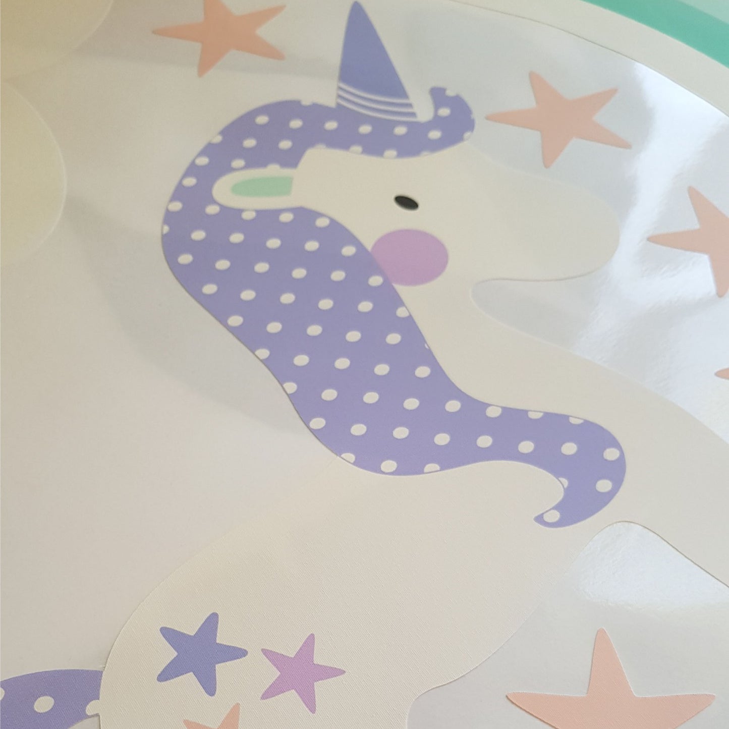 Unicorn Rainbow Hearts & Stars Nursery Wall Sticker