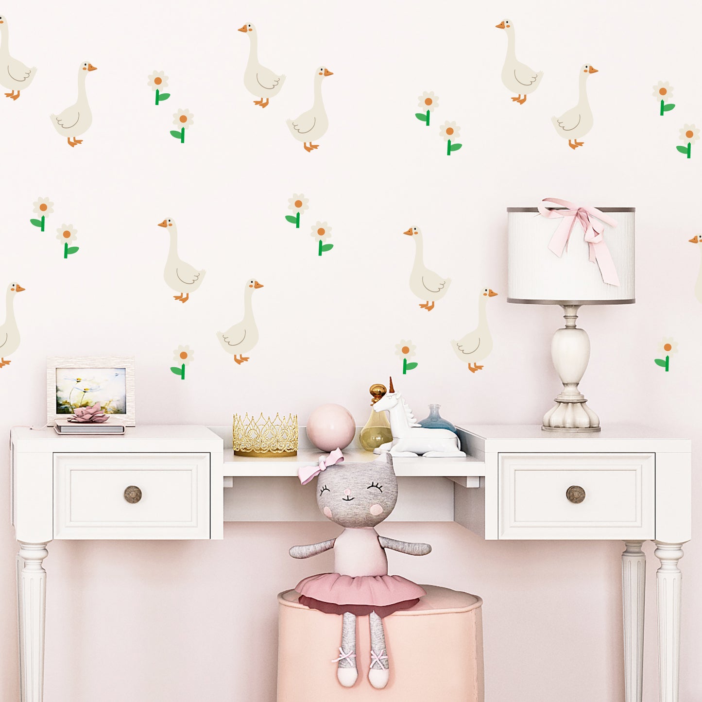 Geese and Daisy Wall Stickers