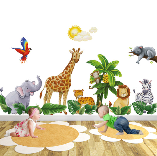 Safari Animal Wall Stickers Watercolour Koala Branch