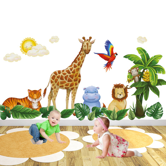 Safari Animal Wall Stickers Watercolour