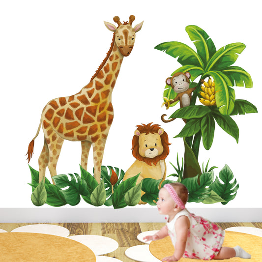 Safari Animal Wall Stickers Watercolour